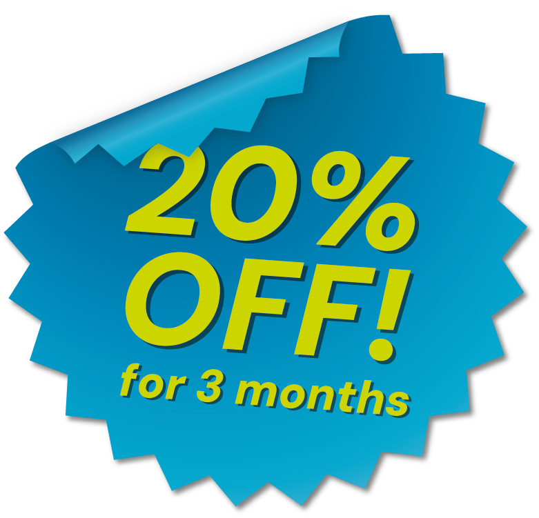 20% off for 3 months