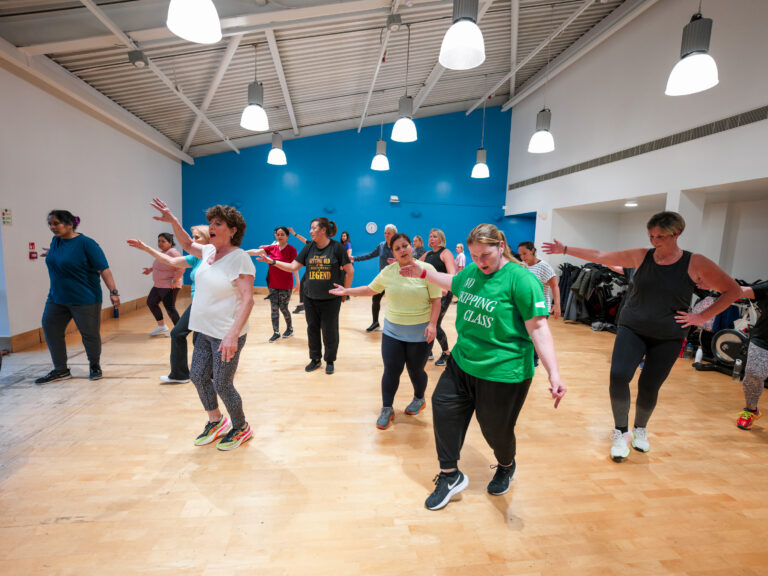 A group of women enjoying a Zumba class